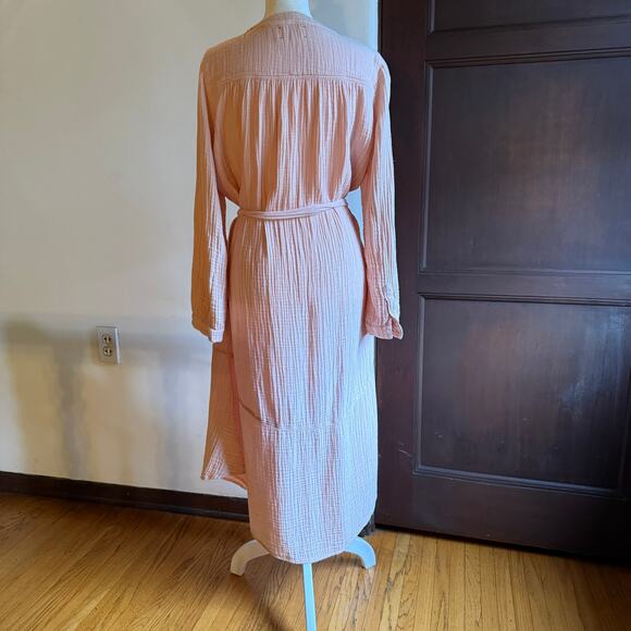 XIRENA | Opal Pink Double Gauze Long Sleeve Midi Dress Extra Small - Picture 5 of 8